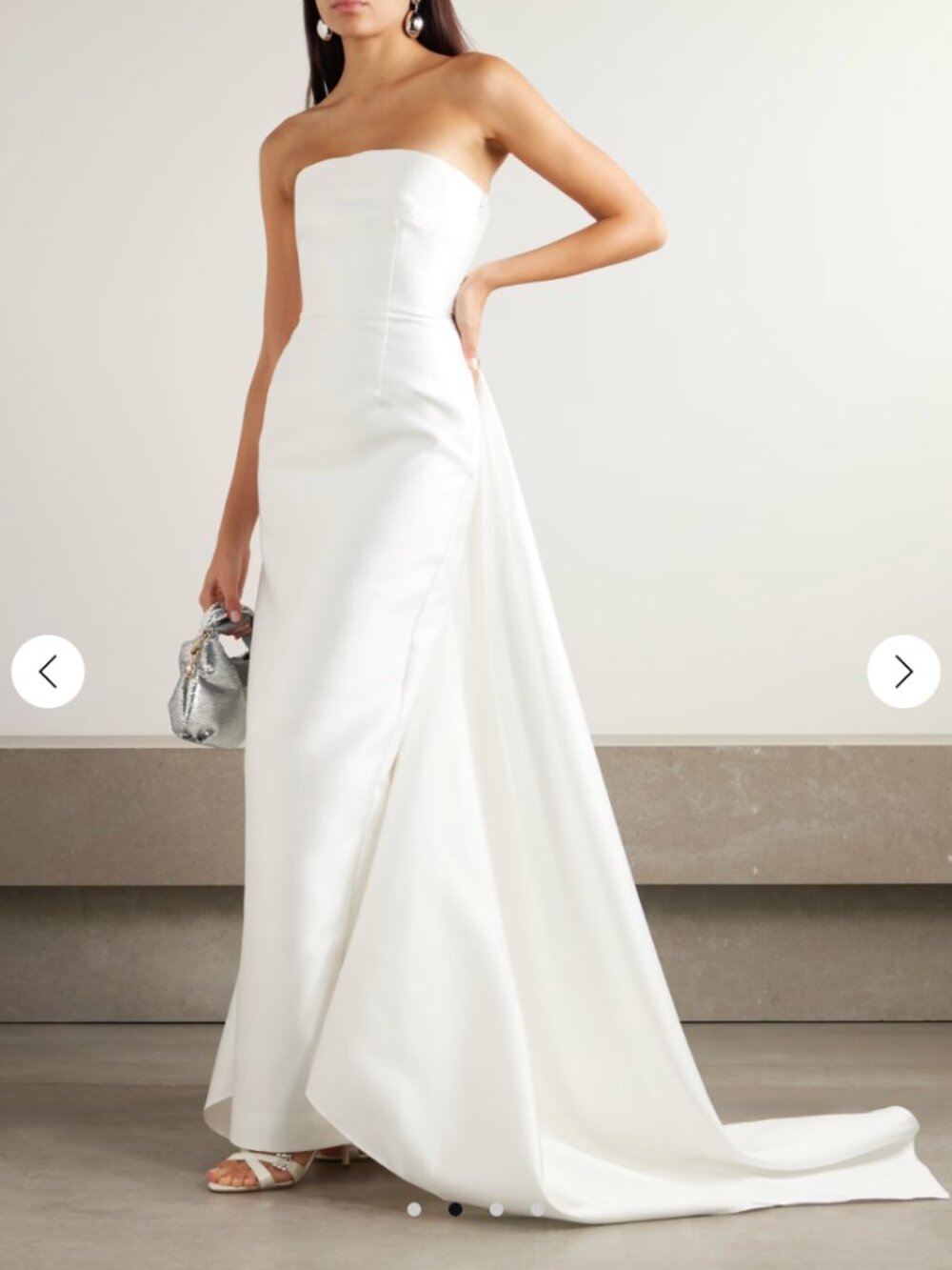 SOLACE LONDON Imani strapless pleated twill gown Size 12 NWT